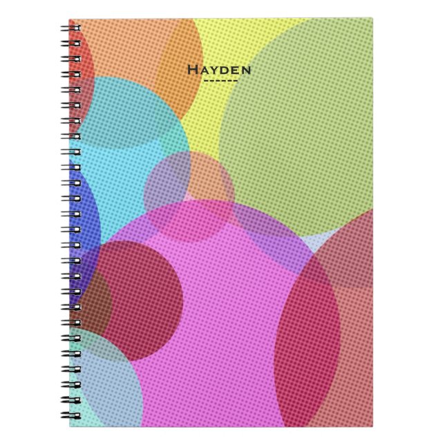 Carnet Colorful Abstract Geometric Circles Personalised (Devant)