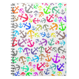 Carnet Colorful Boat Anchor Pattern