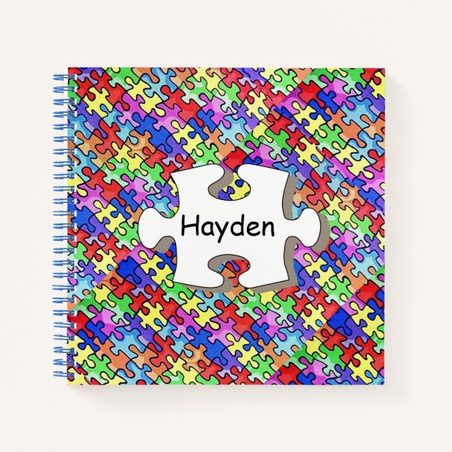 Carnet Colorful Jigsaw Puzzle Pattern Personalised (Devant)