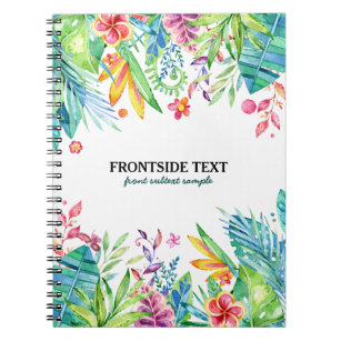 Carnet Colorful Tropical Flowers & Leafs Design