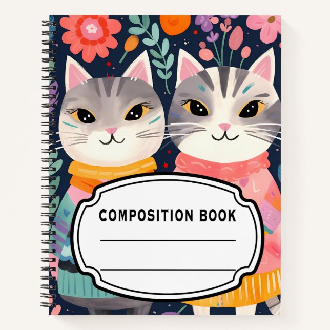 Carnet Composition Chats Boho  (Devant)