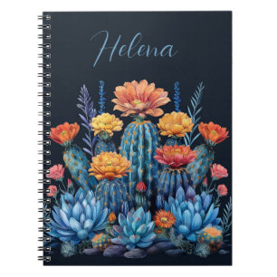 Carnet Composition des cactus à fleurs, succulents