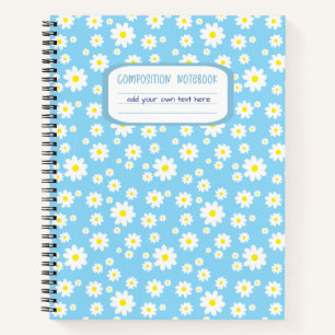 Carnet Composition d'impression de marguerite bleue