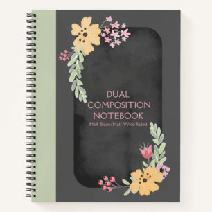 CARNET COMPOSITION DOUBLE DEMI-VIDE/GRANDE ROUGE