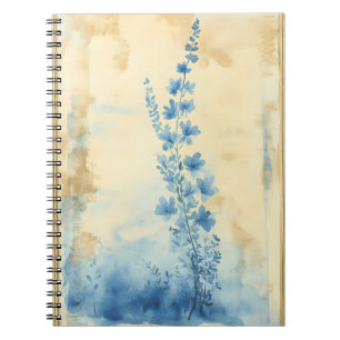 Carnet Composition florale bleue. Type : décoratif encadr