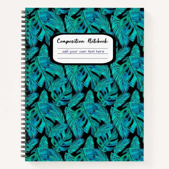 Carnet Composition Motif de la feuille de monstère tropic (Devant)