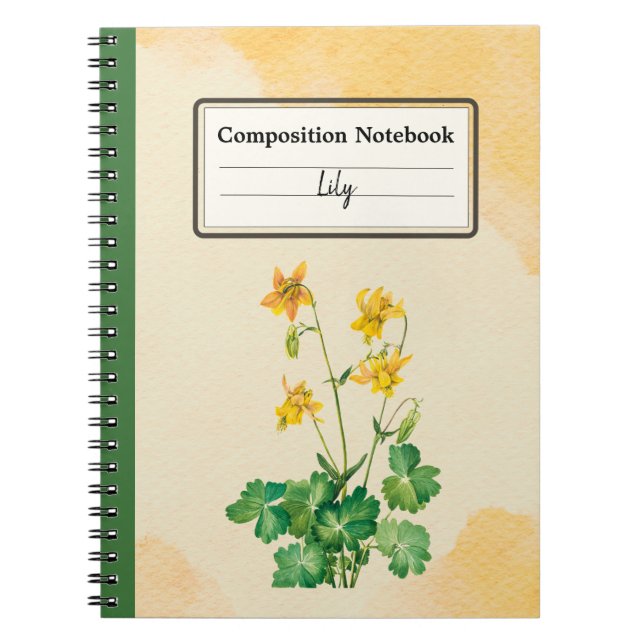 Carnet Composition personnalisée à la Columbine de citron (Devant)