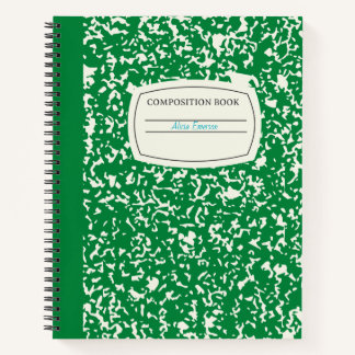 Carnet Composition personnalisée classique en vert foncé