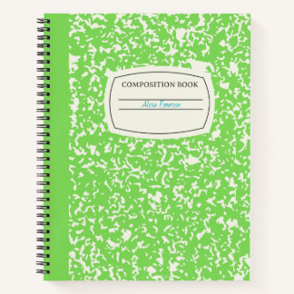 Carnet Composition personnalisée classique vert brillant
