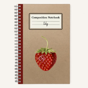 Carnet Composition personnalisée de fraise vintage