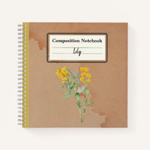 Carnet Composition personnalisée de la fleur de Goldenpea