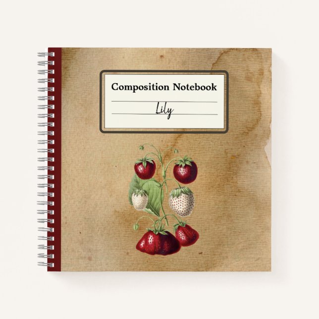 Carnet Composition personnalisée des fraises en croissanc (Devant)