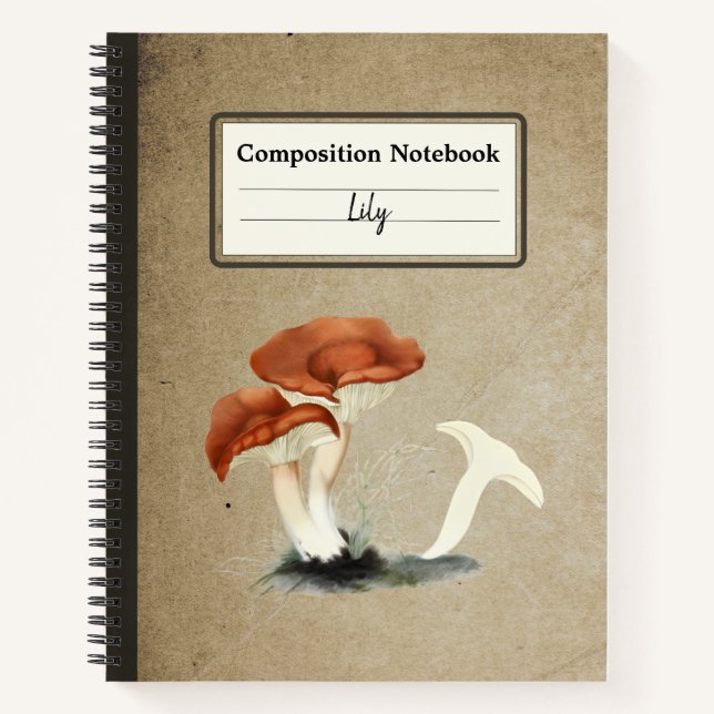 Carnet Composition personnalisée du champignon roux de Mi (Devant)