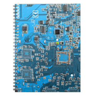 Carnet Computer Geek Circuit Board Blue