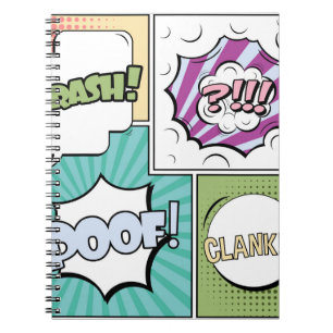 Carnet concept créatif Abstrait comic pop art style blan