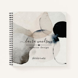 Carnet Concepteur d'intérieur de formes d'aquarelle Abstr