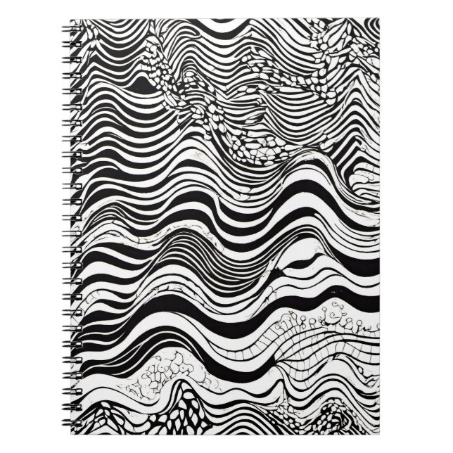 Carnet Conception abstraite en noir et blanc (Devant)