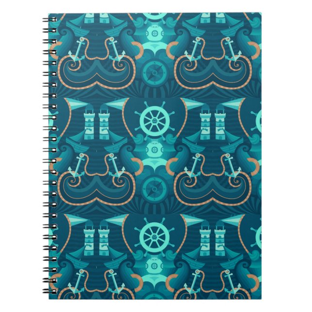Carnet Conception bleue nautique (Devant)