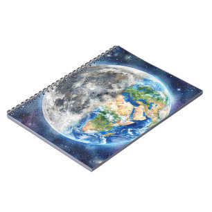 Carnet Conception céleste de galaxie à l'aquarelle Terre