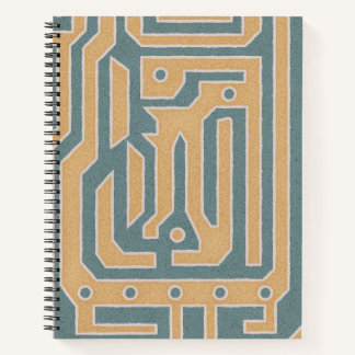 Carnet Conception d'art abstrait beige sarcelle texturé e