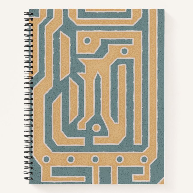 Carnet Conception d'art abstrait beige sarcelle texturé e (Devant)
