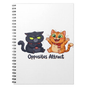Carnet Conception de chats mignons attirés par les opposé