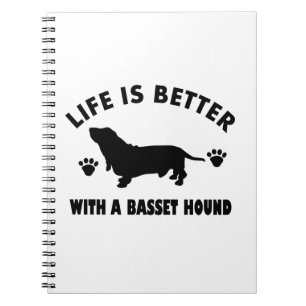 Carnet conception de chien de chasse de basset