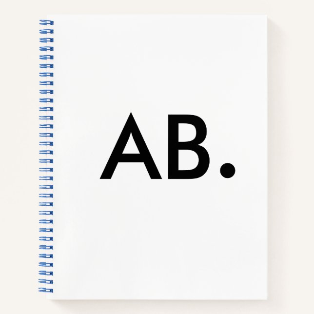 Carnet Conception de déclaration d'initiales modernes et  (Devant)