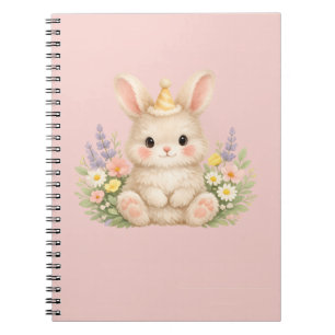 Carnet Conception de fleur sauvage de lapin duveteux pour