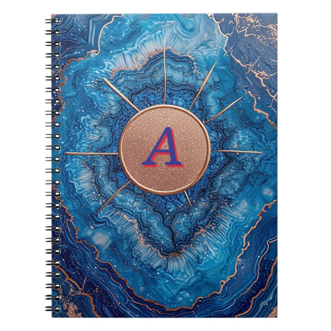 Carnet Conception de géode abstraite avec accents de rose (Devant)