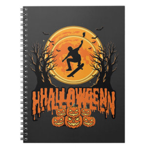 Carnet Conception de Lune de Skateboard Halloween Hallowe