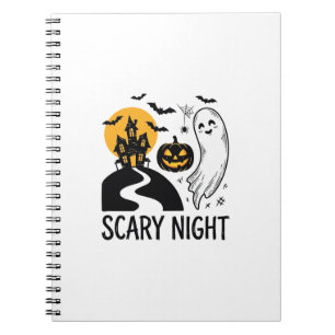 Carnet Conception de maison hantée Halloween de nuit effr