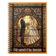 Conception de mariage dans un vitrail traditionnel