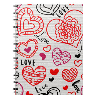 Carnet Conception de motif à cœur rouge amour | Style rom