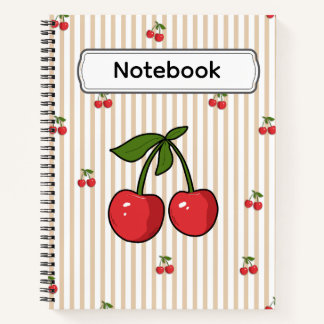 Carnet Conception de motif rayé cerise mignonne