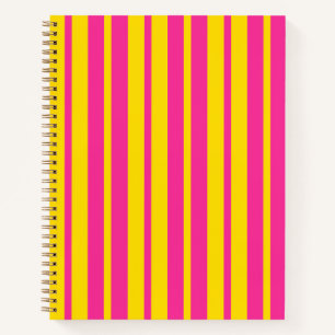 Carnet Conception de motif rayé stylé rose jaune