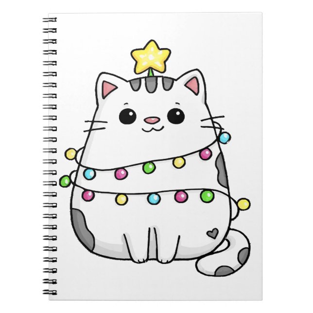 Carnet Conception de Noël de chat mignon  (Devant)