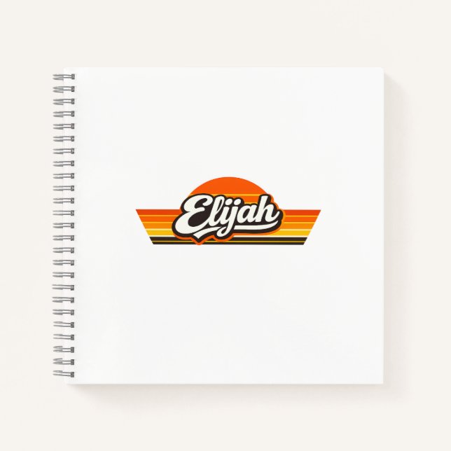 Carnet Conception de nom Elijah Retro Sunset (Devant)