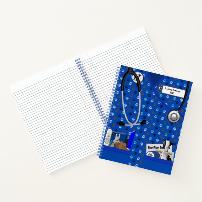 Carnet Conception de poches à motifs de pattes vétérinair (Intérieur)