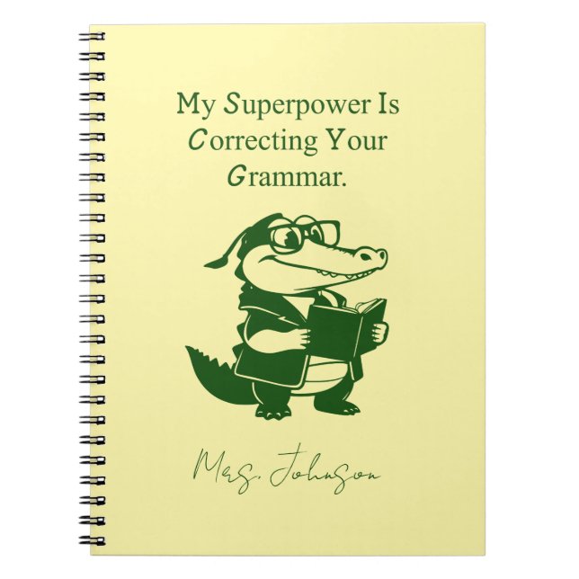 Carnet Conception de professeur d'anglais drôle de superp (Devant)