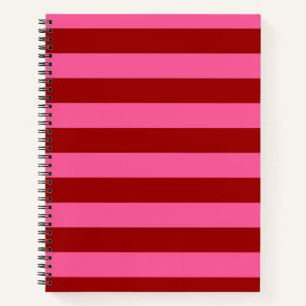 Carnet Conception de rayures rouges roses bordeaux