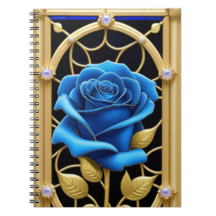Carnet Conception de Rose Bleue en Verre Cathédrale