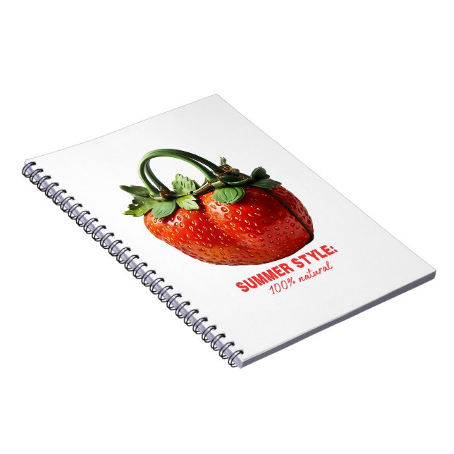 Carnet Conception de sac à main fraise - Été hyper-réalis (Côté Droit)