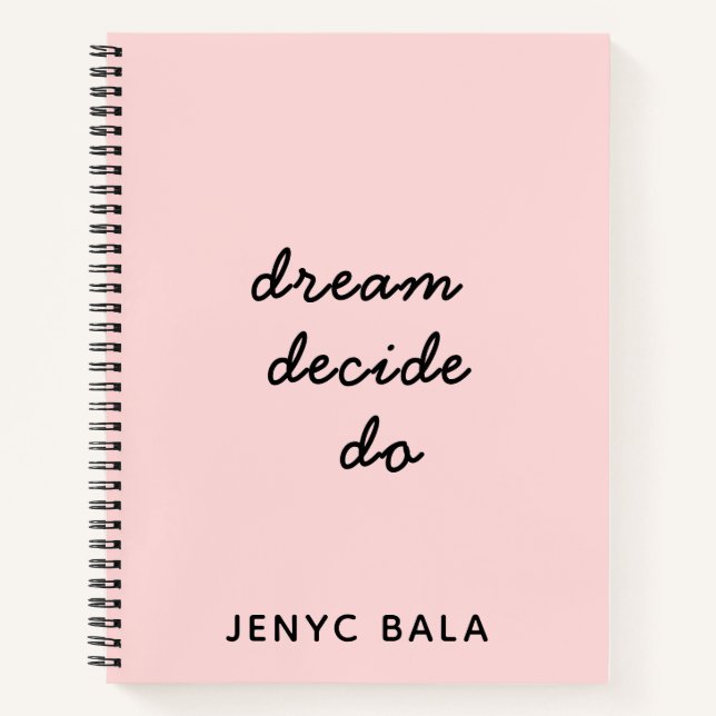 Carnet Conception de script Rose Pâle Dream Plan Do (Devant)