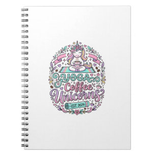 Carnet Conception de T-Shirt de Style Licorne Yoga Café L