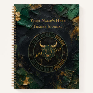 Carnet Conception de taureau grunge peinture vert foncé