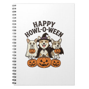 Carnet Conception de vecteur de chien de corgi de Hallowe