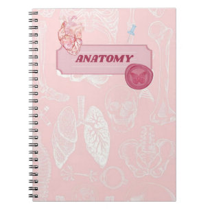 Carnet Conception esthétique d'anatomie rose pour étudian