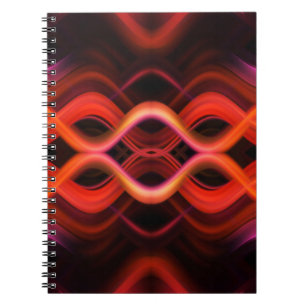 Carnet Conception géométrique des lignes ondulées rouges.