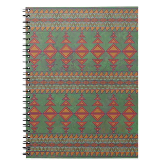 Carnet Conception géométrique verte Sagebrush Sud-Ouest (Devant)